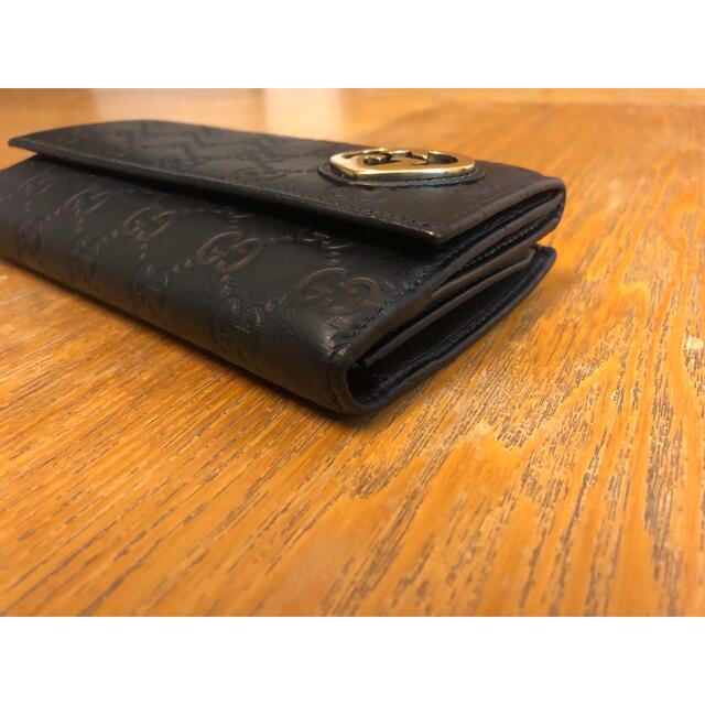Gucci(グッチ)の【美品】GUCCI グッチ  ラヴリーハート 長財布 シマライン ブラック レディースのファッション小物(財布)の商品写真