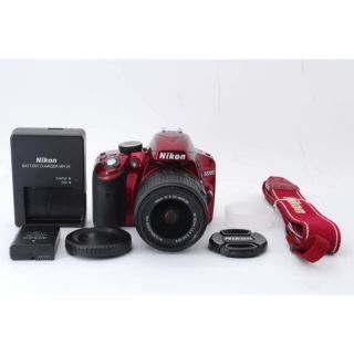ニコン Nikon D3200 レッド ズームレンズキット 2416万画素 の通販 by