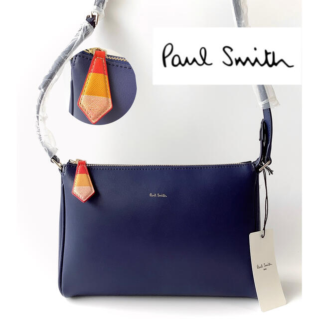 美品✨PaulSmith ボディバッグ ショルダーバッグ ネイビー レザー - バッグ