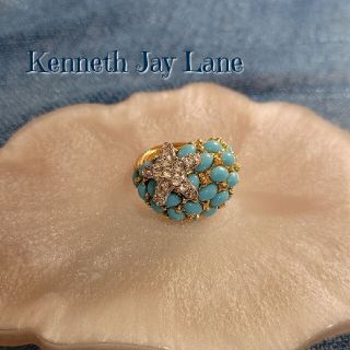 ケネスジェイレーン(Kenneth Jay Lane)の未使用　レア　稀少　ケネスジェイレーン　リング　ヒトデ　ターコイズブルー(リング(指輪))