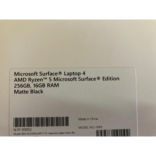 surface laptop4 メモリ16GB SSD256GB ブラック