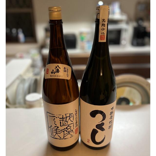 つくし 白ラベル 1,8L (1本) / 八海山 しぼりたて原酒1,8L(1本)