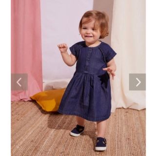 プチバトー(PETIT BATEAU)の〈新品タグ付き〉プチバトー　デニムワンピース(ワンピース)