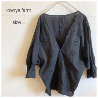 ローリーズファーム(LOWRYS FARM)の古着★lowrys farm 黒カットソー(カットソー(長袖/七分))