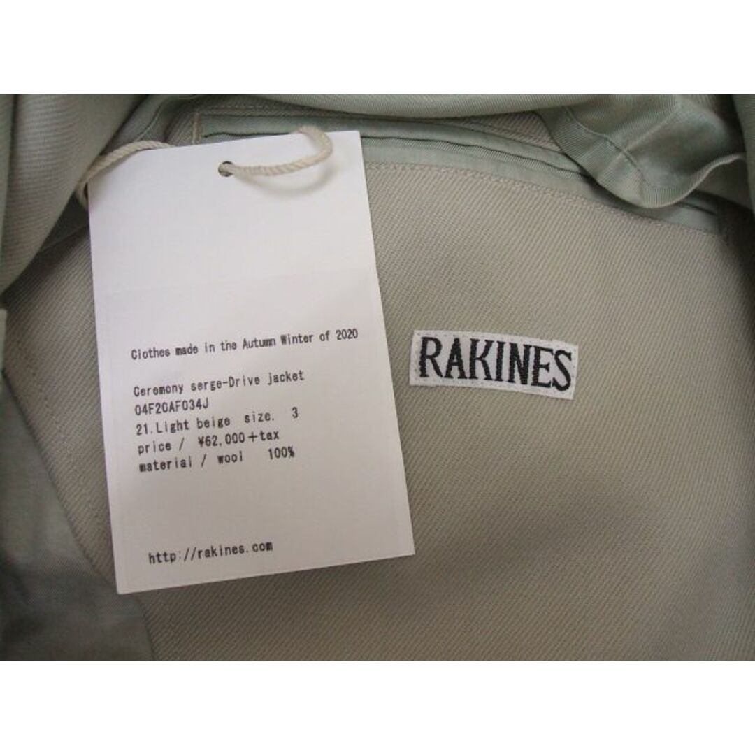RAKINES 新品 定価68200円 テーラードジャケット ラキネス メンズのジャケット/アウター(テーラードジャケット)の商品写真
