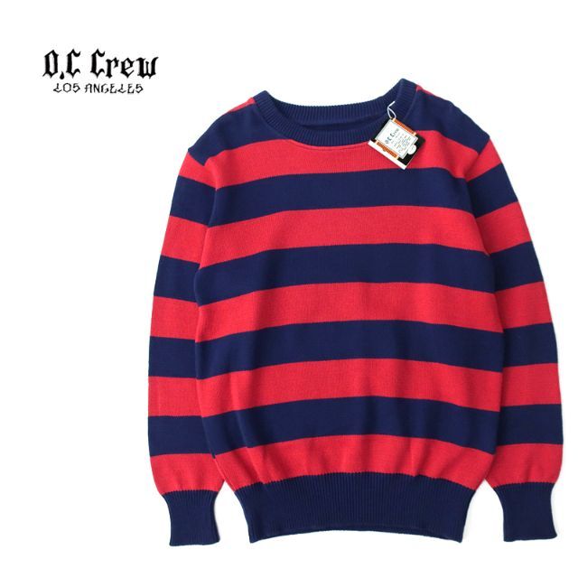 新品2.1万円★O.C CREW　クルーネック ボーダーニット/ミドルゲージ