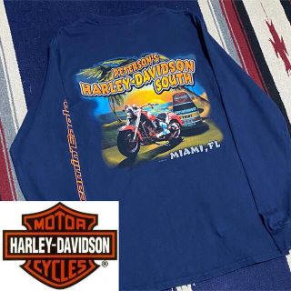 ハーレーダビッドソン(Harley Davidson)の90s 古着 ハーレーダビッドソン バックプリント ビッグシルエット ゆるだぼ(Tシャツ/カットソー(七分/長袖))