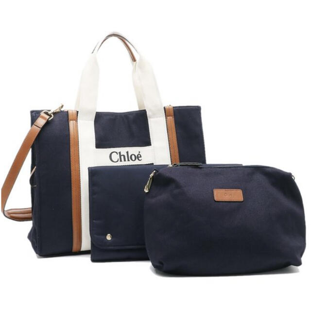 新作人気モデル クロエ Chloe - Chloe トートバッグ ロゴ NAVY マザー