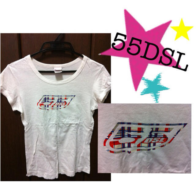 55DSL(フィフティーファイブディーエスエル)の55DSL★ロゴチェックシャツ レディースのトップス(Tシャツ(半袖/袖なし))の商品写真