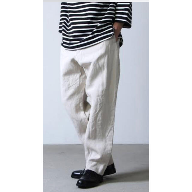 COMOLI 21SS ヘンプダックバックストラップパンツ エクリュ サイズ1 低