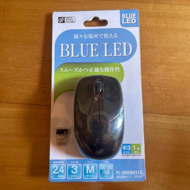ワイヤレスマウス BLUE LED Mサイズ ブラック PC-SMWBM33 K スマホ/家電/カメラのPC/タブレット(PC周辺機器)の商品写真