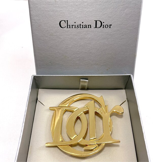 超美品 dior ディオール ブローチ ロゴモチーフ ヴィンテージ