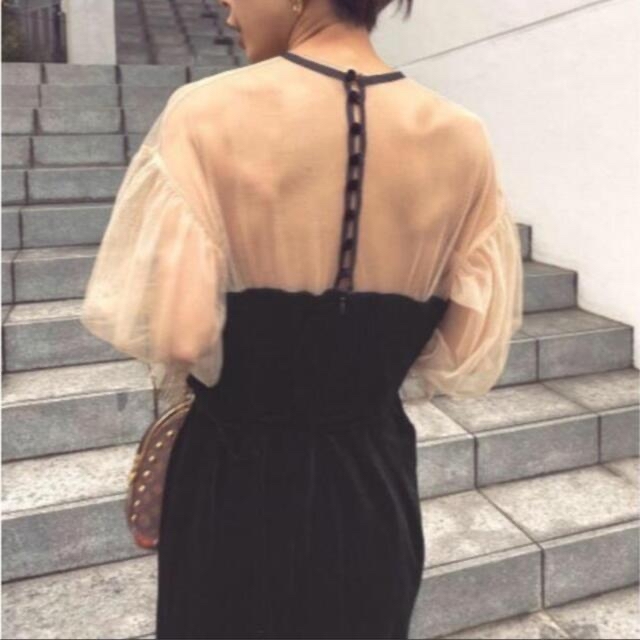 Ameri VINTAGE(アメリヴィンテージ)のAMERI  TULLE SLEEVE TIGHT DRESS レディースのフォーマル/ドレス(ロングドレス)の商品写真