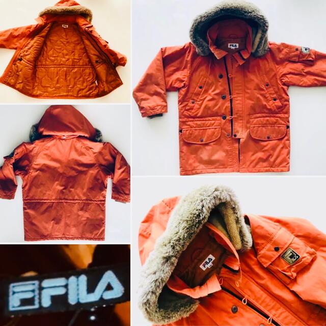 定価：3万強【FILA】レンガ色　男女兼用のお色　温かい　フード付きコート　美品