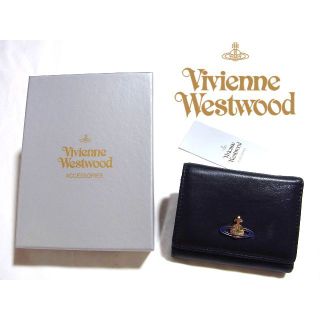 ヴィヴィアンウエストウッド(Vivienne Westwood)のヴィヴィアンウエストウッド がま口 レザー 三つ折り 財布 ブルーオーブ(財布)