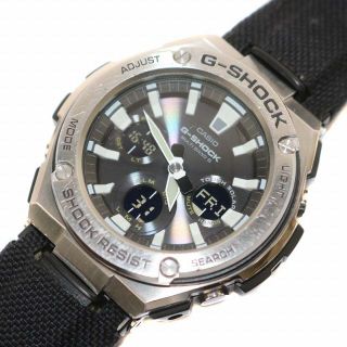 ジーショック(G-SHOCK)のカシオジーショック 腕時計 電波ソーラー シルバー色 黒 GST-W130C(腕時計(アナログ))