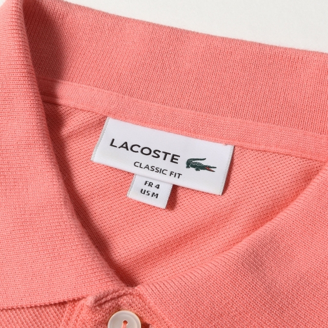 LACOSTE ラコステ ポロシャツ ワニ ワッペン 刺繍 鹿の子 半袖ポロシャツ L1212 AL 定番 モデル ピンク 4 トップス 【メンズ】 2