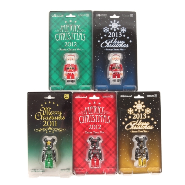 MEDICOM TOY メディコムトイ BE@RBRICK 100% Merry Christmas サンタ&ツリー 5体セット 2011年/2012年/2013年 ベアブリック メリークリスマス Santa Clause Xmas Tree 【メンズ】