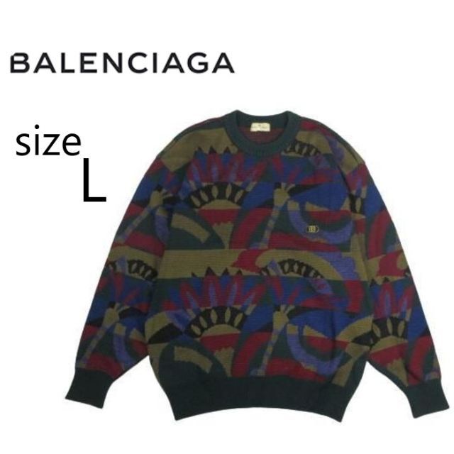 【美品】バレンシアガ BALENCIAGA SPORT 総柄 ニット セーター