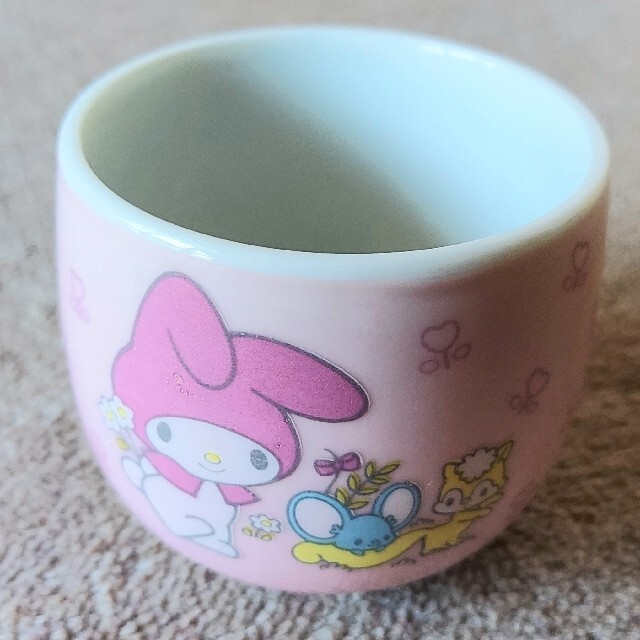 希少【昭和レトロ】湯呑み マイメロディ サンリオ SANRIO ピンク 日本製こぼれ萩_食器