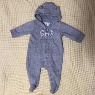 ベビーギャップ(babyGAP)の裏起毛くまみみロンパース　0〜3m(カバーオール)