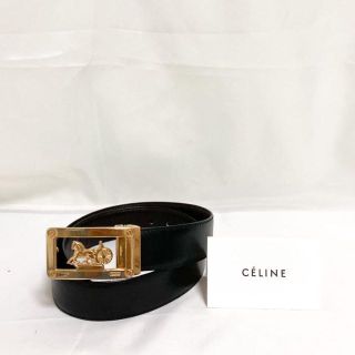 セリーヌ(celine)の希少 CELINE ベルト 馬車金具 セリーヌ　オールド　ブラック(ベルト)