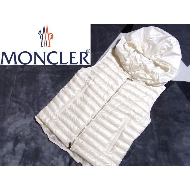 MONCLER モンクレール EBLE フリル ダウンベスト 00 白 ホワイト