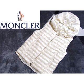 モンクレール(MONCLER)のMONCLER モンクレール EBLE フリル ダウンベスト 00 白 ホワイト(ダウンベスト)