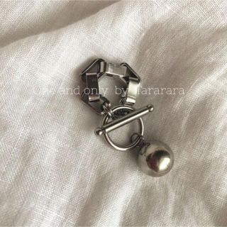 ●handmade ステンレスchain×ball ring●金属アレルギー対応(リング(指輪))