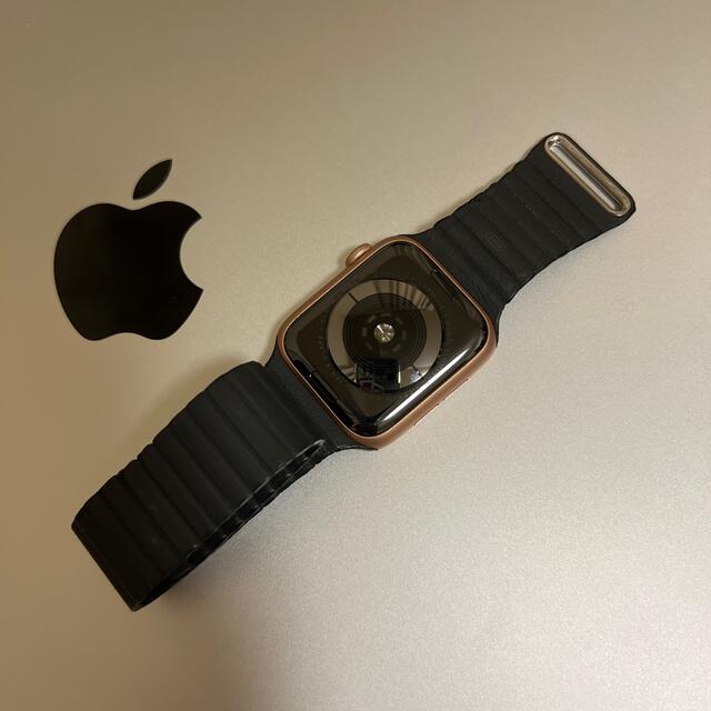 Apple Watch series5 44mm ゴールド ブラックレザーループ