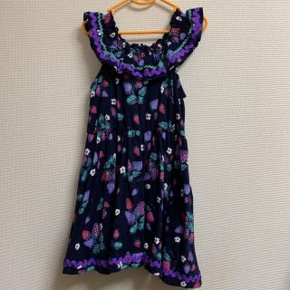 アナスイミニ(ANNA SUI mini)のアナスイミニ　いちご柄フリルワンピース　120(ワンピース)