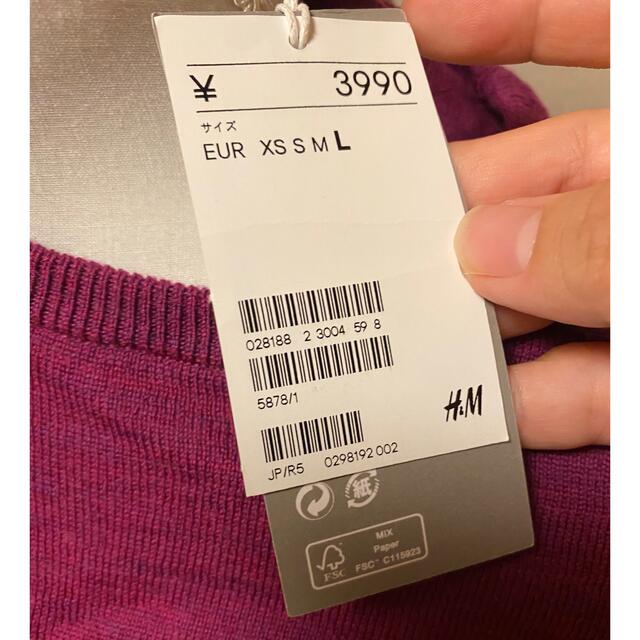 H&M(エイチアンドエム)のエイチアンドエム　H&M 長袖　セーター　L 新品　タグ付き　メリノウール メンズのトップス(ニット/セーター)の商品写真