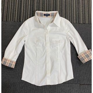 19900円購入激安 輸入販売 Burberry バーバリー 七分袖 ホワイト L