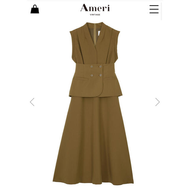 【AMERI】SHOULDER PADDED PEPLUM DRESS