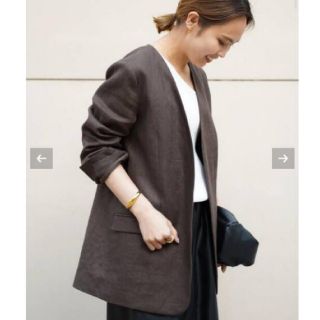 ドゥーズィエムクラス(DEUXIEME CLASSE)の今季★Deuxieme Classe Linen Collarless ブレザー(ノーカラージャケット)