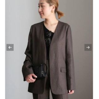 DEUXIEME CLASSE - 今季☆Deuxieme Classe Linen Collarless ブレザー