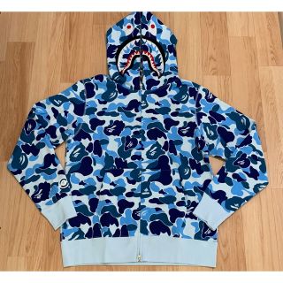 A BATHING APE シャークパーカー 水色