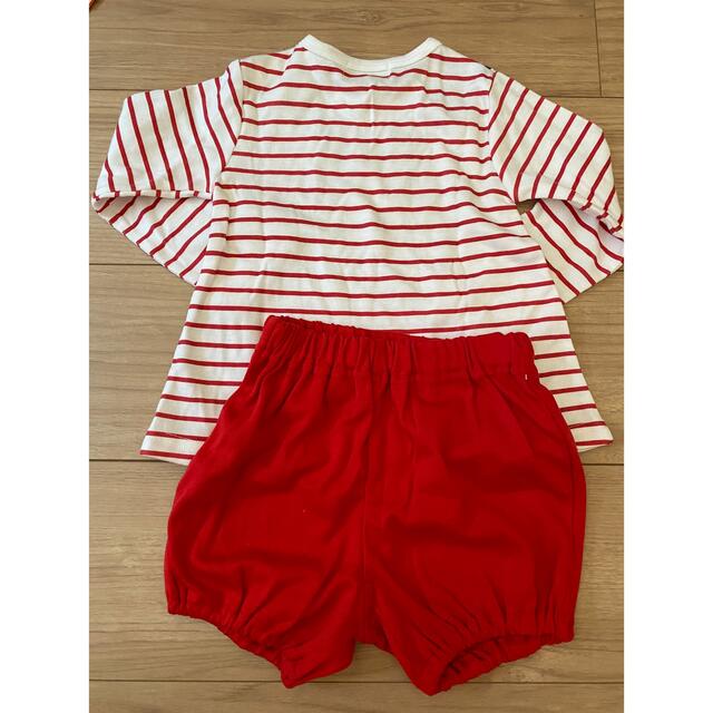 新品！カットソー+ハーフパンツセット！ キッズ/ベビー/マタニティのキッズ服女の子用(90cm~)(Tシャツ/カットソー)の商品写真