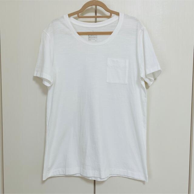 MUJI (無印良品)(ムジルシリョウヒン)の無印良品　レディース　Tシャツ　コットン　Lサイズ　ホワイト メンズのトップス(Tシャツ/カットソー(半袖/袖なし))の商品写真