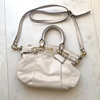 コーチ(COACH)のcoach マディソン レザー ソフィア 2WAY ハンドバッグ ベージュ(ショルダーバッグ)