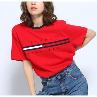 トミーヒルフィガー(TOMMY HILFIGER)のトミーヒルフィガー ロゴ 赤Tシャツ(Tシャツ(半袖/袖なし))