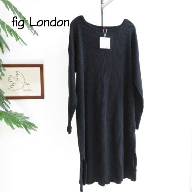 fig London - 新品 fig London　フィグロンドン ビュルデサボン　リブ　ワンピース　黒