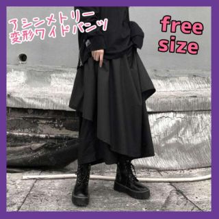 袴パンツ♡　アシンメトリー　フレア　ワイドレッグパンツ　スカーチョ　春 夏(カジュアルパンツ)