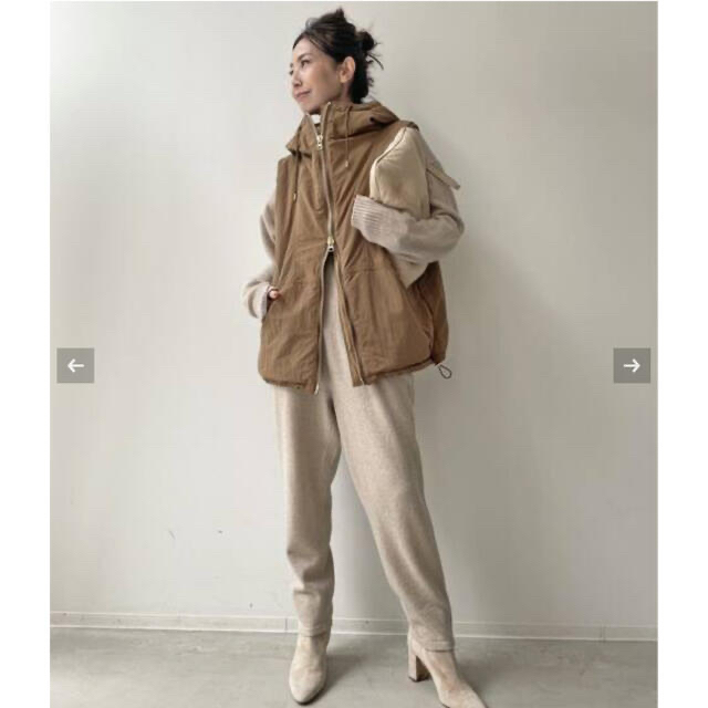 L'Appartement DEUXIEME CLASSE(アパルトモンドゥーズィエムクラス)の美品☆REMI RELIEF/ Zip up 2way Blouson/ベージュ レディースのジャケット/アウター(ブルゾン)の商品写真