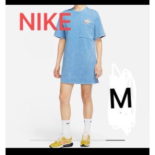 ナイキ(NIKE)のNIKE Tシャツ　M ワンピ　ブルー　ウォッシュブルー(ひざ丈ワンピース)