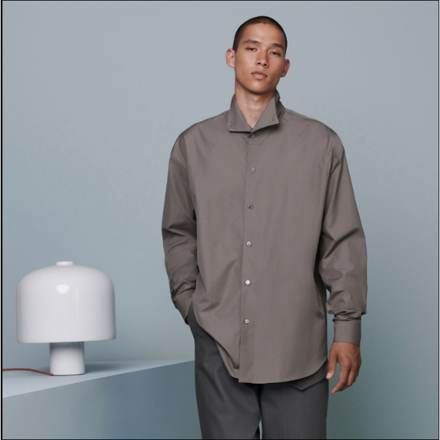 HERMES STAND COLLAR SHIRT