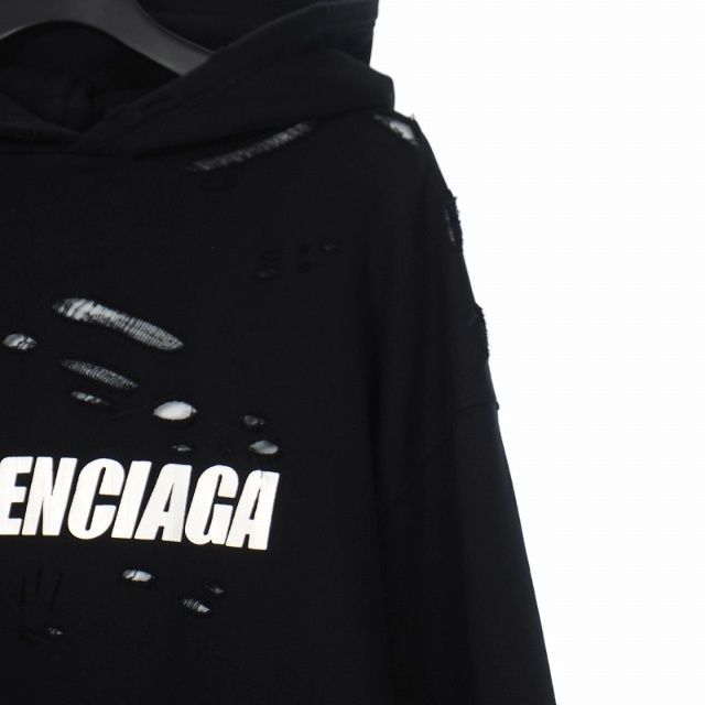 BALENCIAGA - バレンシアガ キャップス デストロイド フーディ BALENCIAGA - バレンシアガ キャップス デストロイド フーディ