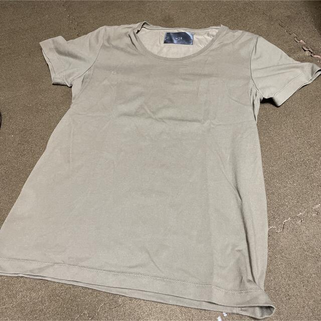 wjk(ダブルジェーケー)のwjk Tシャツ カーキ　美品　S  レディースのトップス(Tシャツ(半袖/袖なし))の商品写真