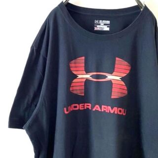 アンダーアーマー(UNDER ARMOUR)のアンダーアーマー UNDERARMOUR ロゴ Tシャツ 2XL 黒 古着(Tシャツ/カットソー(半袖/袖なし))