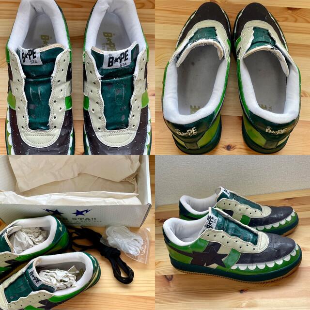 A BATHING APE(アベイシングエイプ)のA BATHING APE × KAWS BAPE STA 29cm GREEN メンズの靴/シューズ(スニーカー)の商品写真